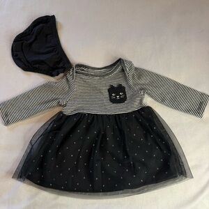 Carter's Halloween Dress Child of Mine Black White Baby Girl 2-Piece Sz 0-3 Mo.